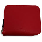 Hermes Azap Compact Silk'in Veau Epsom Rouge Ladue Blue Hydra Silver Coin Purse — view 3
