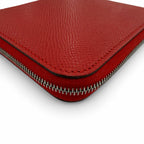 Hermes Azap Compact Silk'in Veau Epsom Rouge Ladue Blue Hydra Silver Coin Purse — view 5