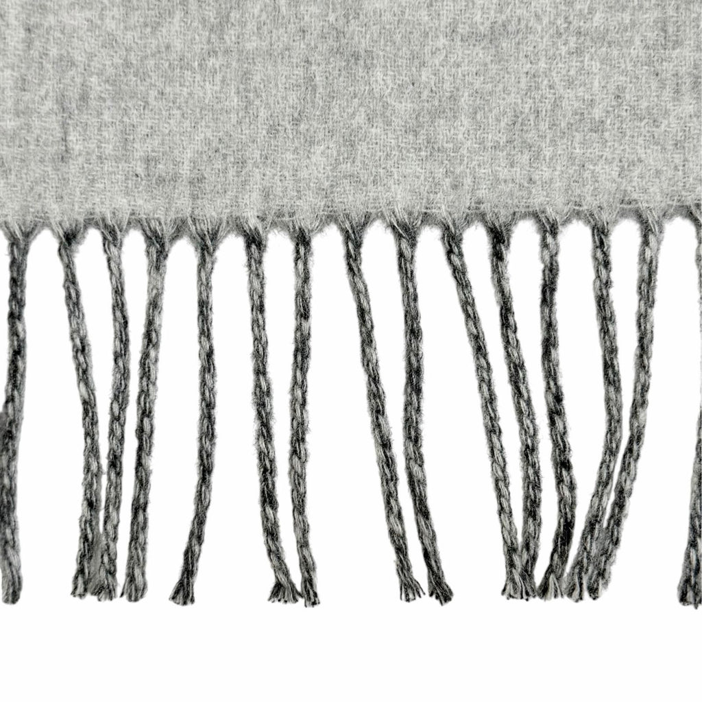 Hermes Recto Verso Cashmere 100% Logo Embroidery Fringe Bicolor Shawl Scarf — view 6