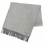 Hermes Recto Verso Cashmere 100% Logo Embroidery Fringe Bicolor Shawl Scarf