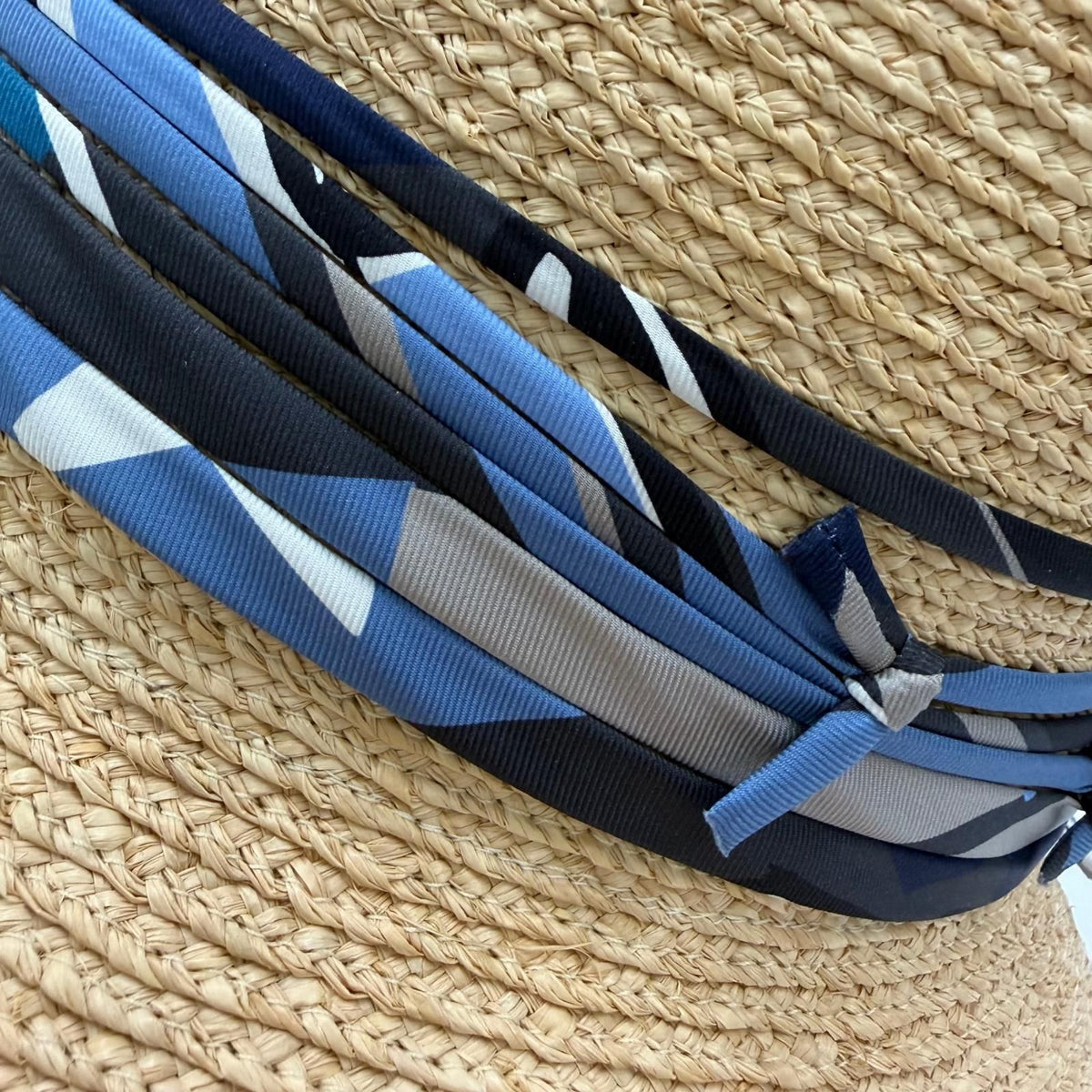 Hermes Silk Use Raffia Hat Natural 59 — view 6