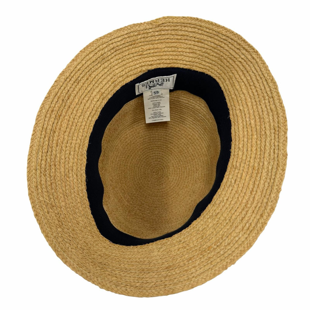 Hermes Silk Use Raffia Hat Natural 59 — view 5