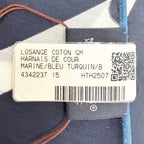 Hermes Rosange GM Royal Horse Tackle Cotton Marine Blue Turcan Diamond Scarf — view 8