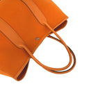 Hermes Garden Party MM Toile Officier Buffalo Leather Tote Bag Orange — view 4