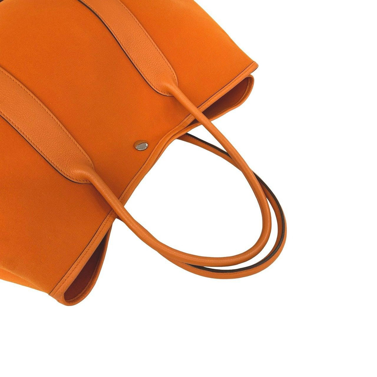 Hermes Garden Party MM Toile Officier Buffalo Leather Tote Bag Orange — view 4