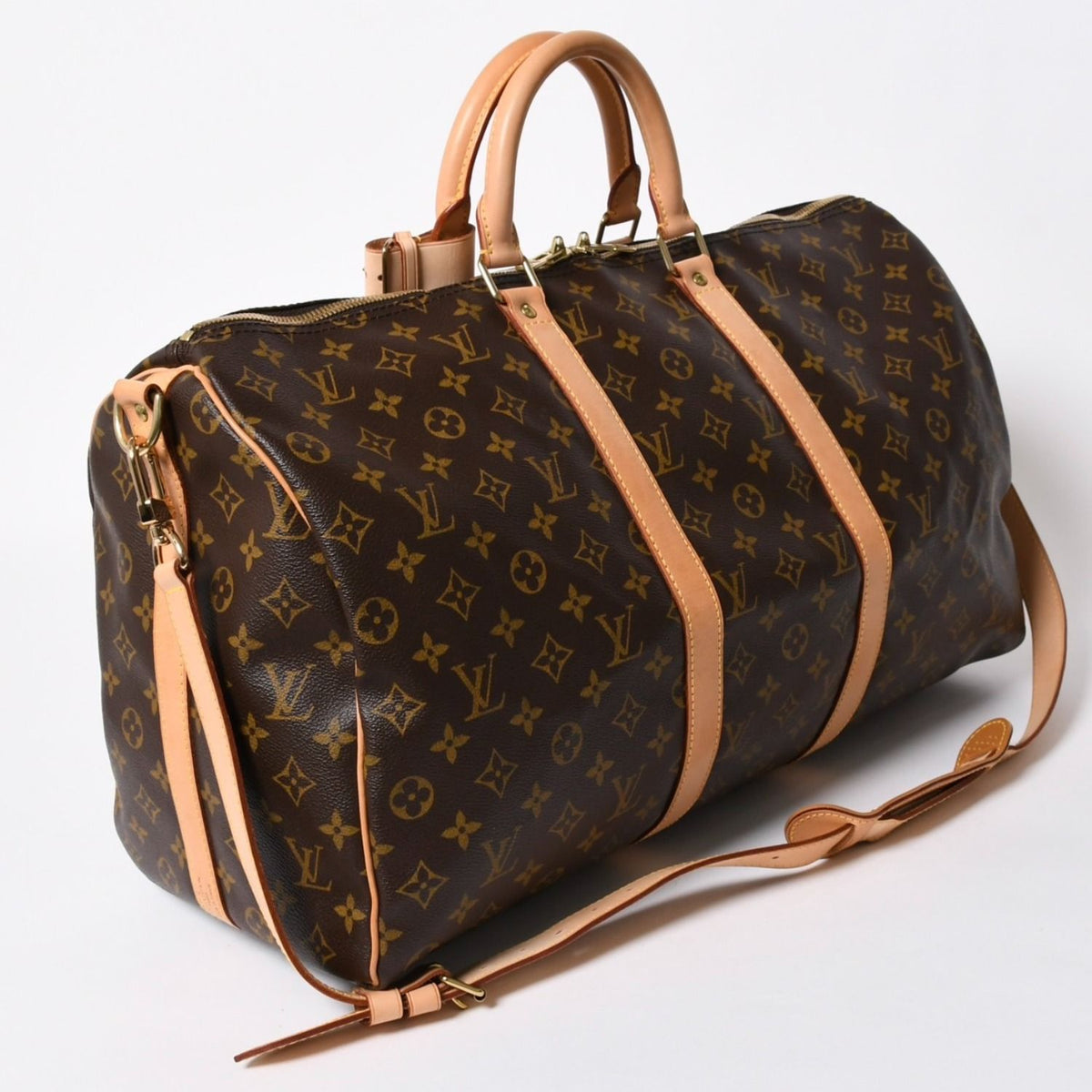 Louis Vuitton Monogram Keepall Bandouliere 50 Brown Boston Bag — view 3