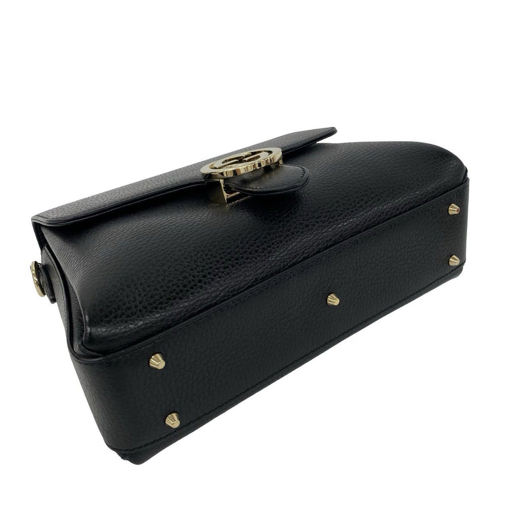 Gucci Interlocking G Leather 2-Way Chain Shoulder Bag Black — view 7