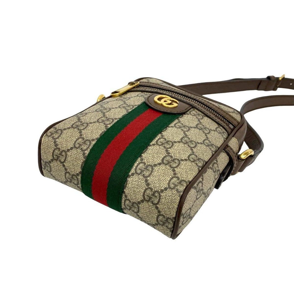 Gucci Ophidia Sherry Line GG Pattern Logo Leather Shoulder Bag Pochette Brown — view 8