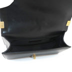 Chanel Boy Chain Shoulder Bag Lambskin Black Gold — view 8