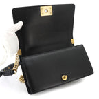 Chanel Boy Chain Shoulder Bag Lambskin Black Gold — view 7