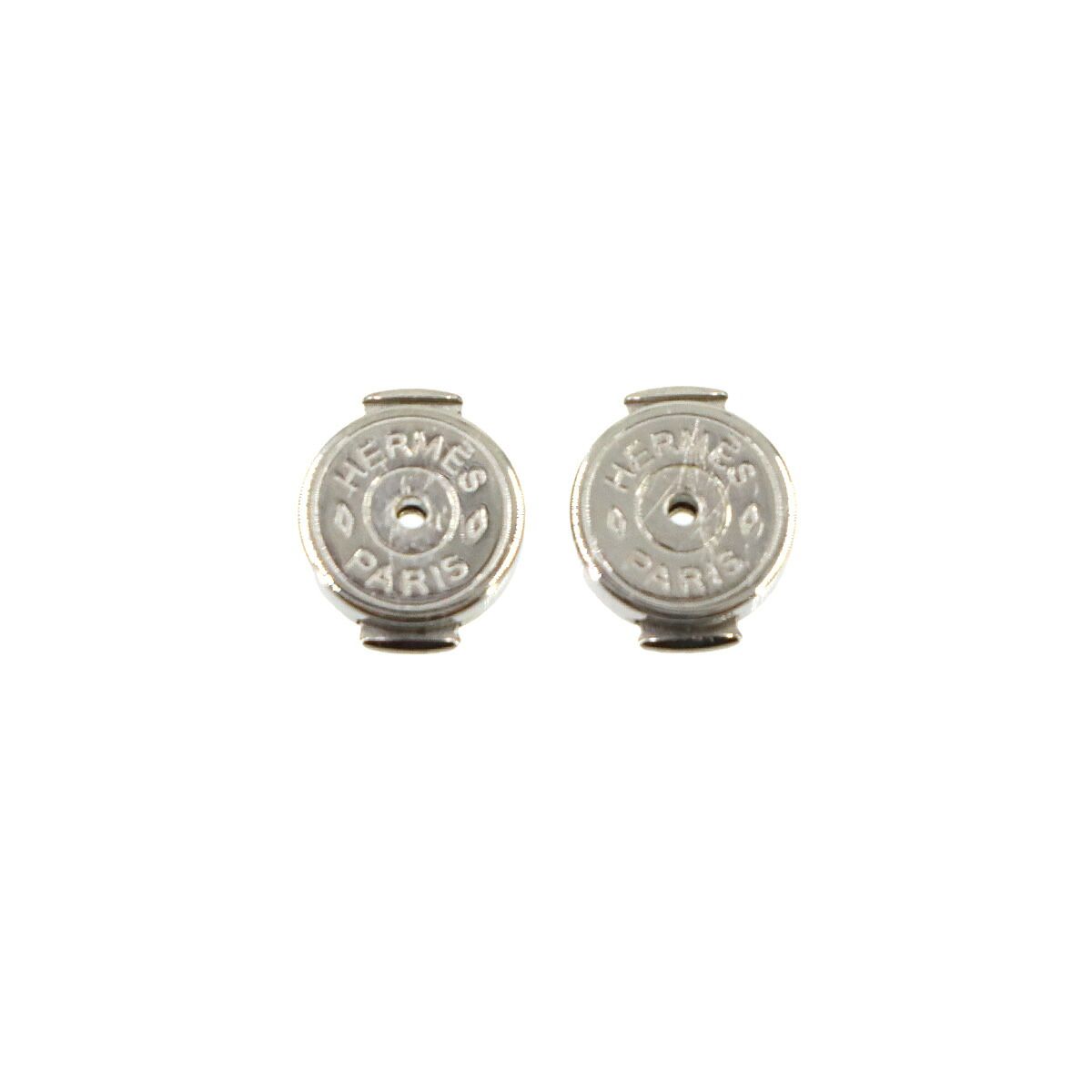 Hermes Pop H Earrings Orange Silver — view 4