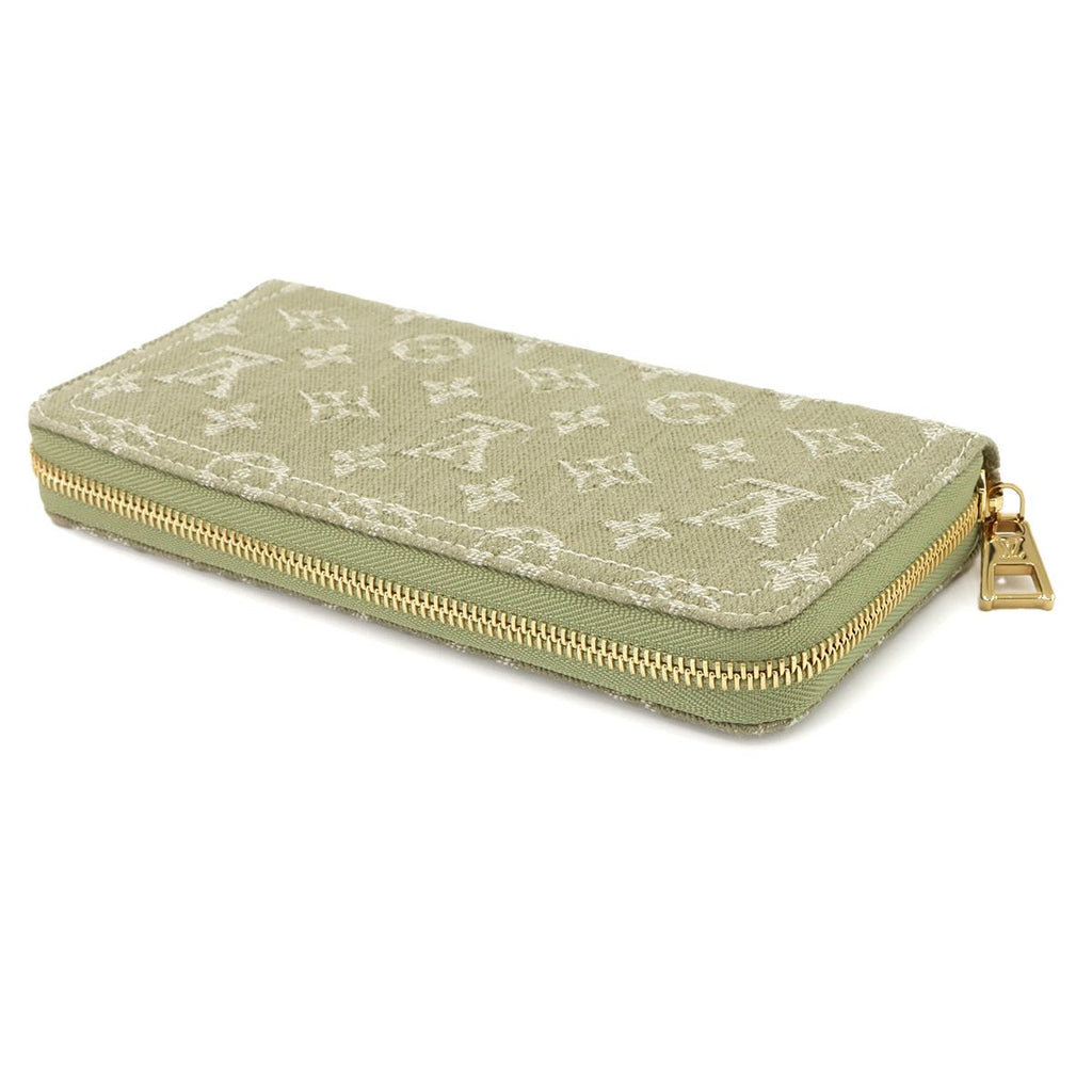 Louis Vuitton Monogram Denim Zippy Wallet Zip Around Khaki — view 4
