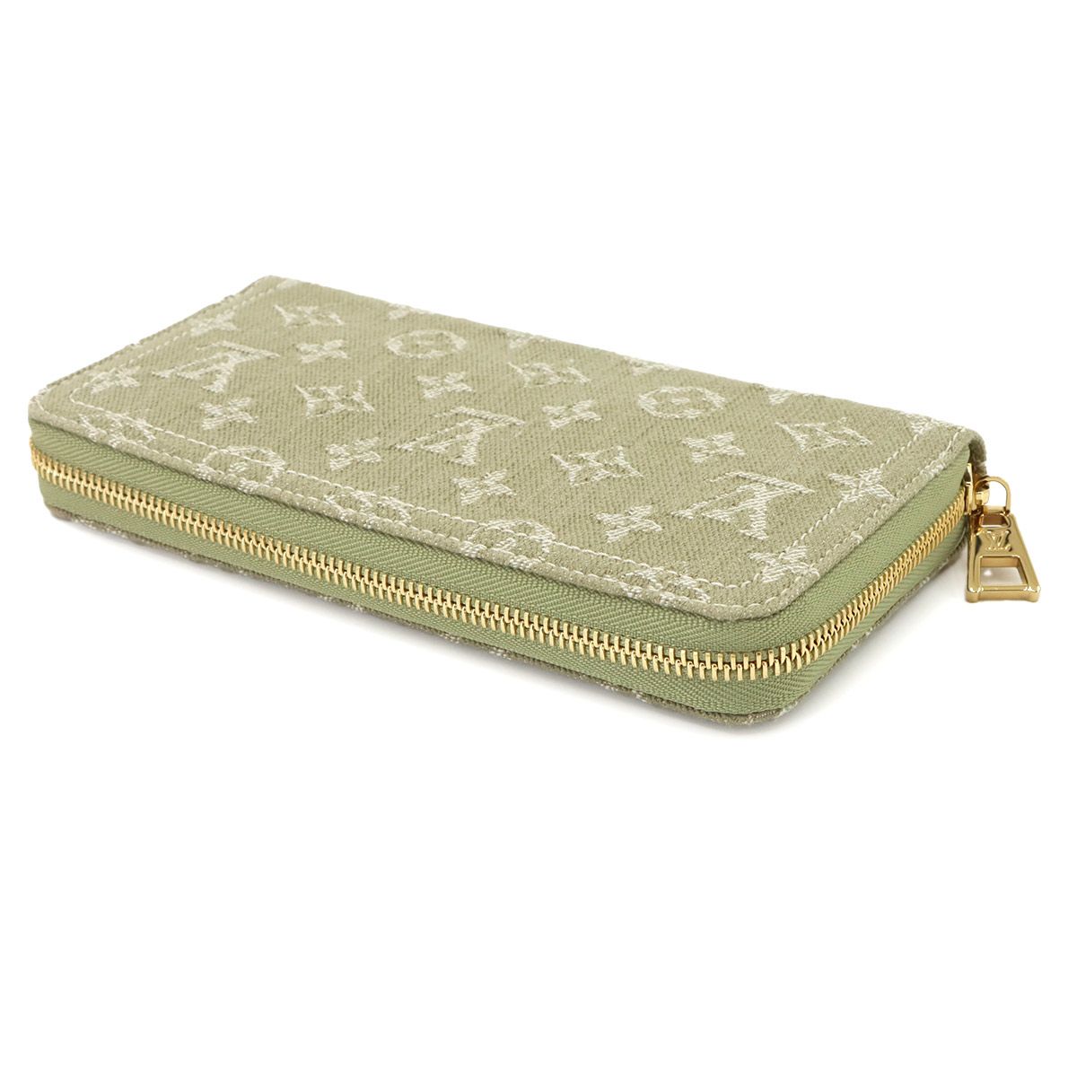 Louis Vuitton Monogram Denim Zippy Wallet Zip Around Khaki — view 4
