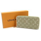 Louis Vuitton Monogram Denim Zippy Wallet Zip Around Khaki — view 2