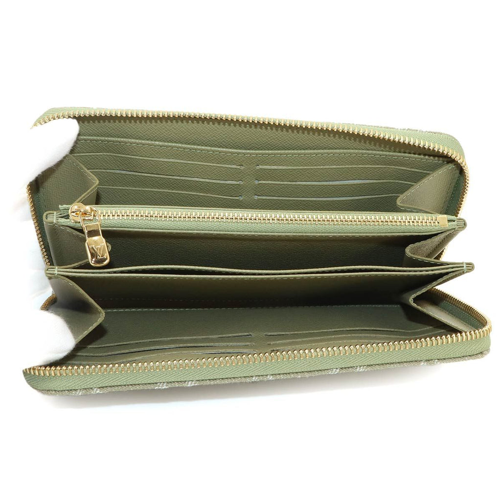 Louis Vuitton Monogram Denim Zippy Wallet Zip Around Khaki — view 6