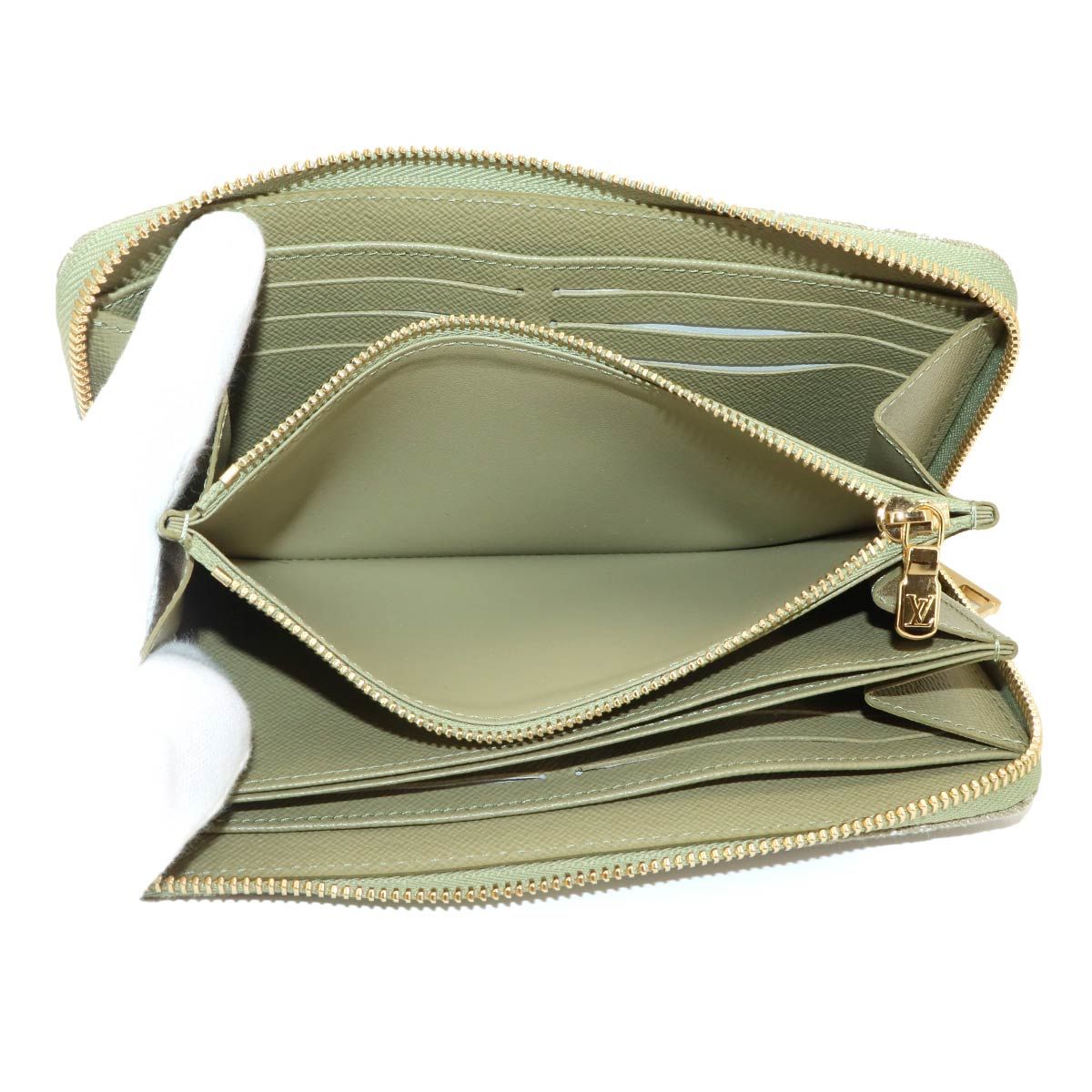 Louis Vuitton Monogram Denim Zippy Wallet Zip Around Khaki — view 7