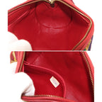 Chanel Bijou Pattern Fringe Chain Shoulder Bag Satin Leather Red Multicolor Gold — view 8