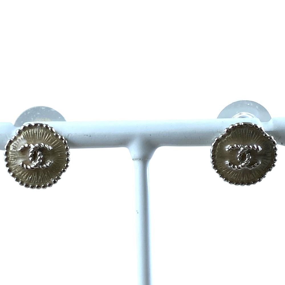 Chanel Earrings CC Logo Silver