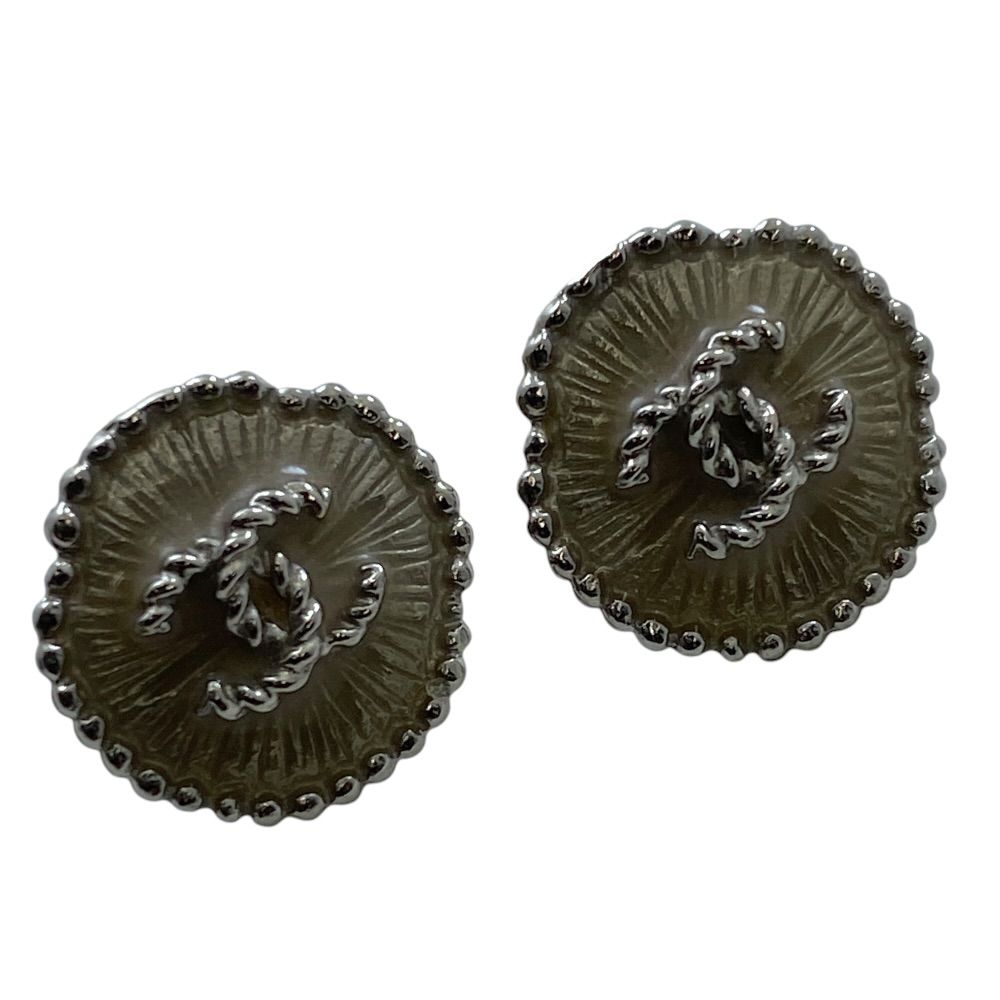 Chanel Earrings CC Logo Silver — view 5