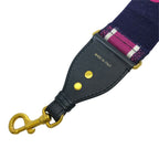 Dior Shoulder Strap Embroidery Bag Strap Canvas Leather Pink Black Gold — view 7