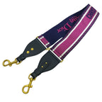 Dior Shoulder Strap Embroidery Bag Strap Canvas Leather Pink Black Gold — view 3