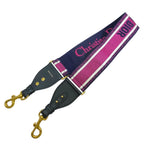 Dior Shoulder Strap Embroidery Bag Strap Canvas Leather Pink Black Gold — view 2