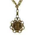 Chanel Pendant CC Logo Medallion 23 Gold Plated Necklace