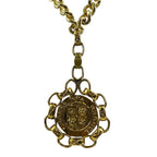 Chanel Pendant CC Logo Medallion 23 Gold Plated Necklace