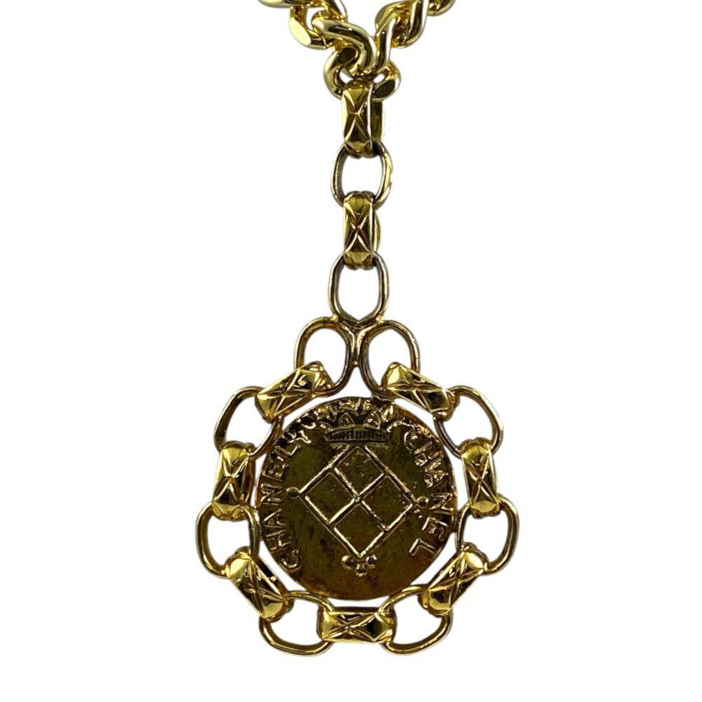 Chanel Pendant CC Logo Medallion 23 Gold Plated Necklace — view 2