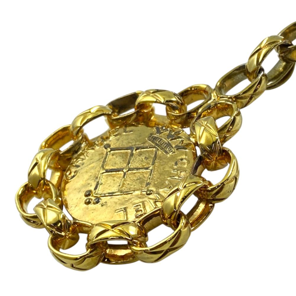 Chanel Pendant CC Logo Medallion 23 Gold Plated Necklace — view 7
