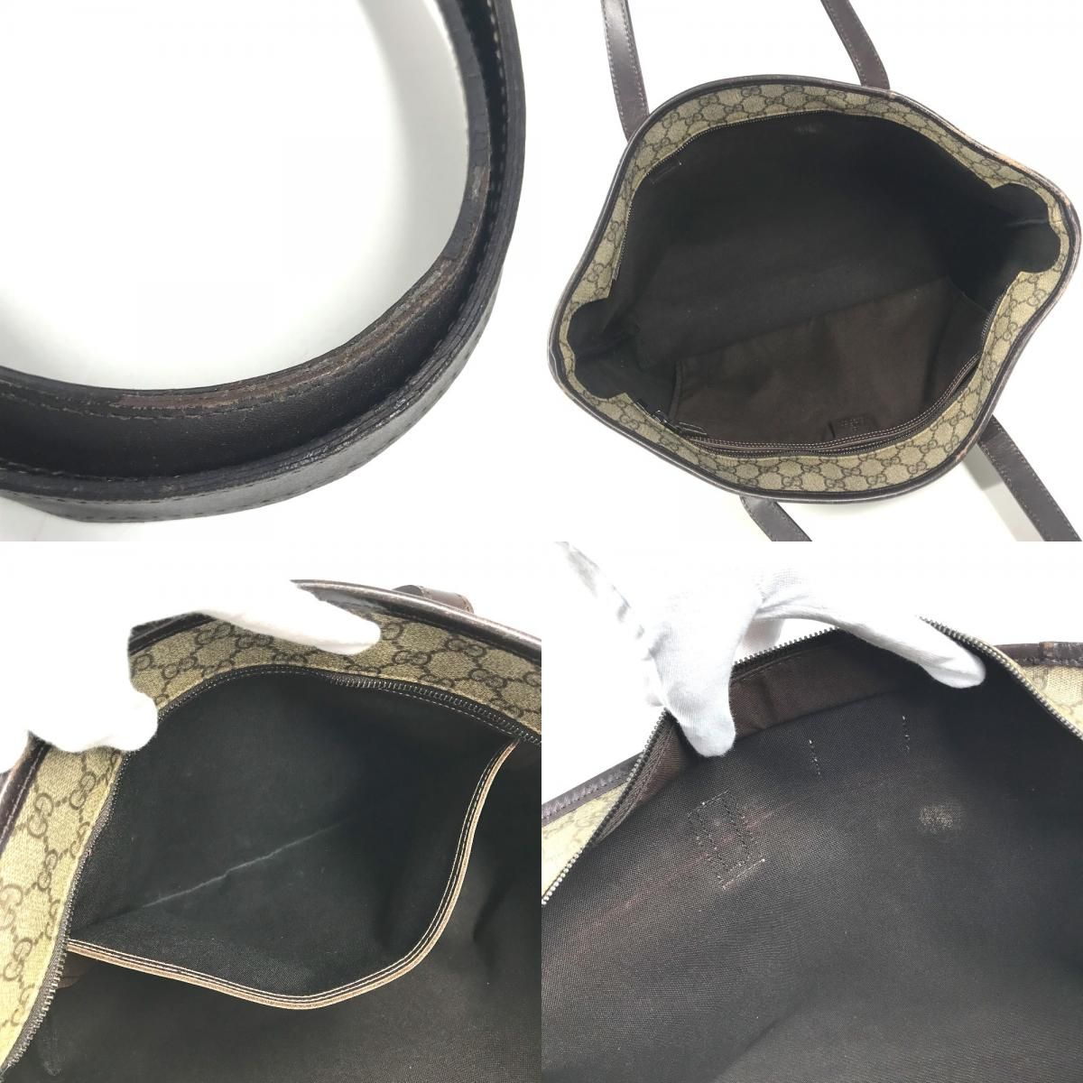 Gucci Shoulder Bag GG Supreme Logo Canvas Beige — view 8