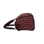 Dior Trotter Pattern Canvas Leather Mini Boston Bag Bordeaux — view 5