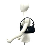 Gucci Abbey GG Pattern Logo Canvas Leather Shoulder Bag Black — view 2