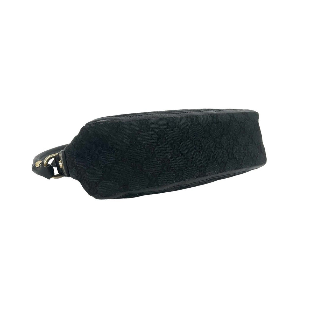 Gucci Abbey GG Pattern Logo Canvas Leather Shoulder Bag Black — view 7