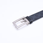 Gucci Square G Buckle Reversible Belt GG Supreme Canvas Black Gray — view 3