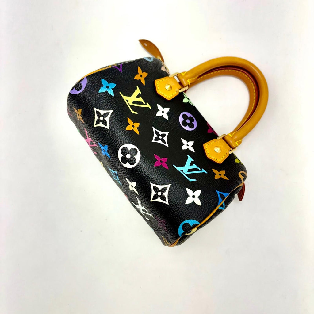 Louis Vuitton Mini Speedy Multicolor Noir Handbag Monogram — view 5