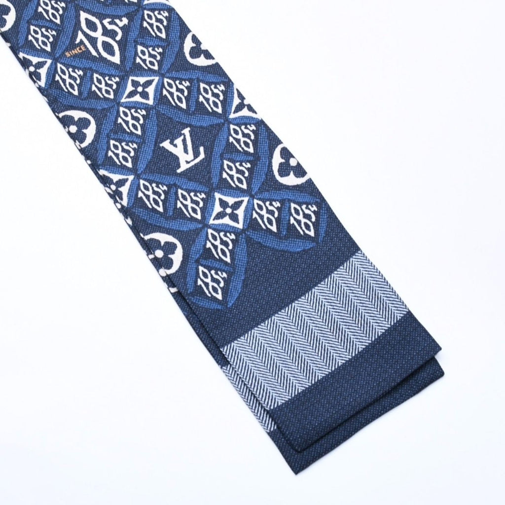 Louis Vuitton Band Since Scarf Silk Navy Blue — view 4