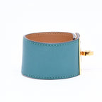Hermes Kelly Dog Bracelet Bangle Leather Green Gold — view 4