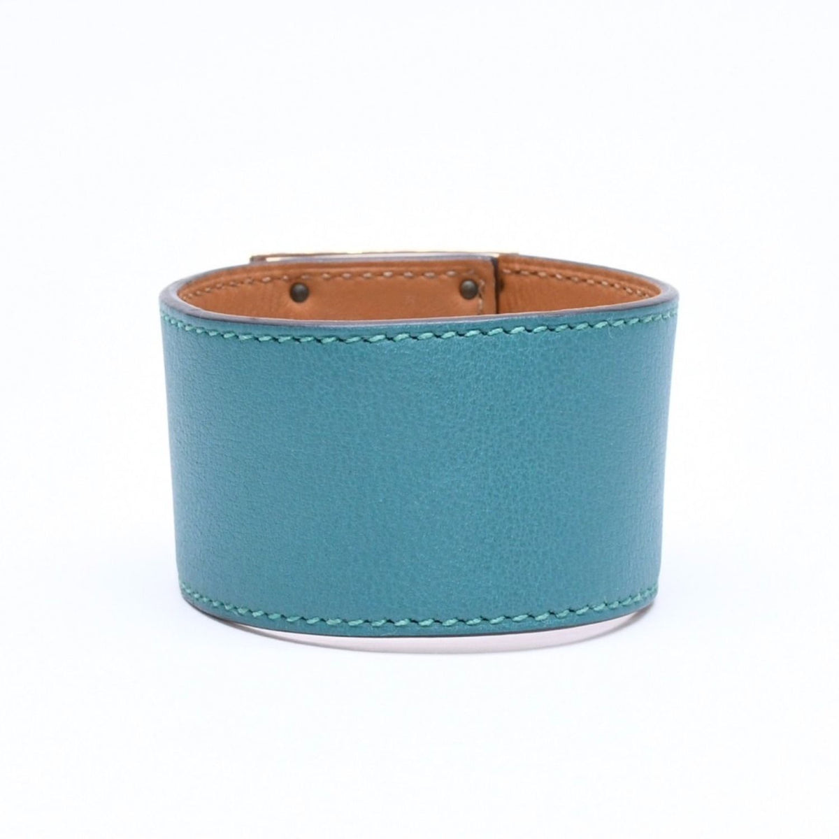 Hermes Kelly Dog Bracelet Bangle Leather Green Gold — view 6