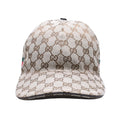 Gucci GG Canvas Baseball Cap Sherry Line M Beige Silver Hat