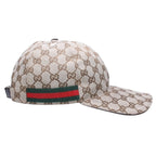 Gucci GG Canvas Baseball Cap Sherry Line M Beige Silver Hat — view 4