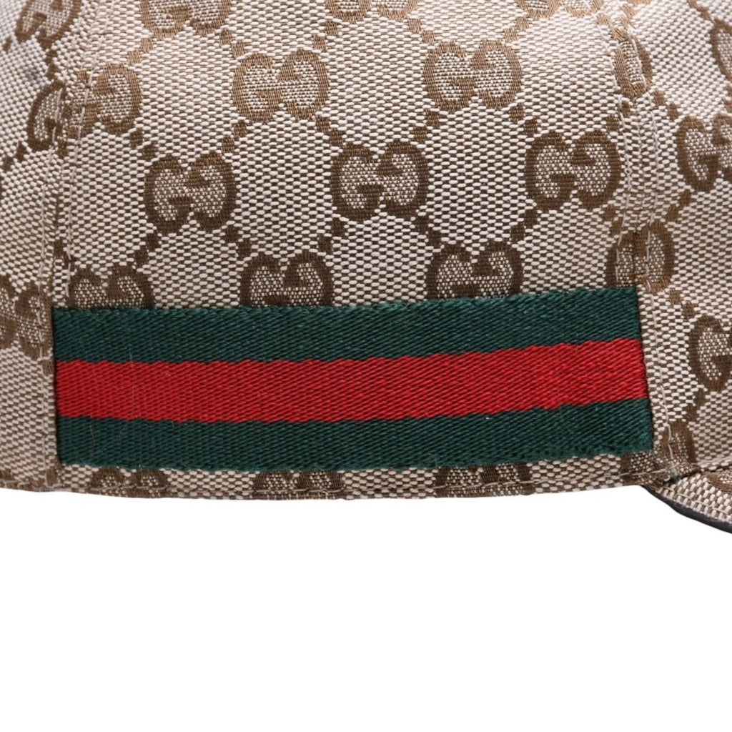 Gucci GG Canvas Baseball Cap Sherry Line M Beige Silver Hat — view 7