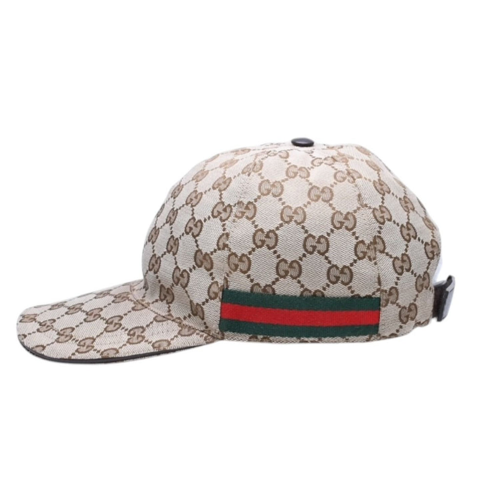 Gucci GG Canvas Baseball Cap Sherry Line M Beige Silver Hat — view 5