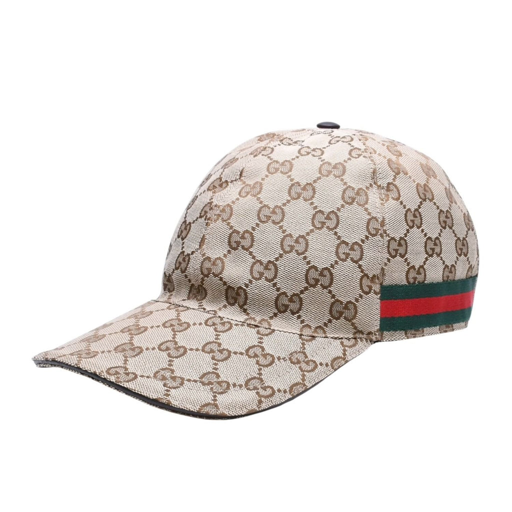 Gucci GG Canvas Baseball Cap Sherry Line M Beige Silver Hat — view 2