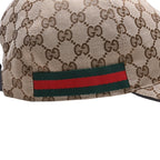 Gucci GG Canvas Baseball Cap Sherry Line M Beige Silver Hat — view 8