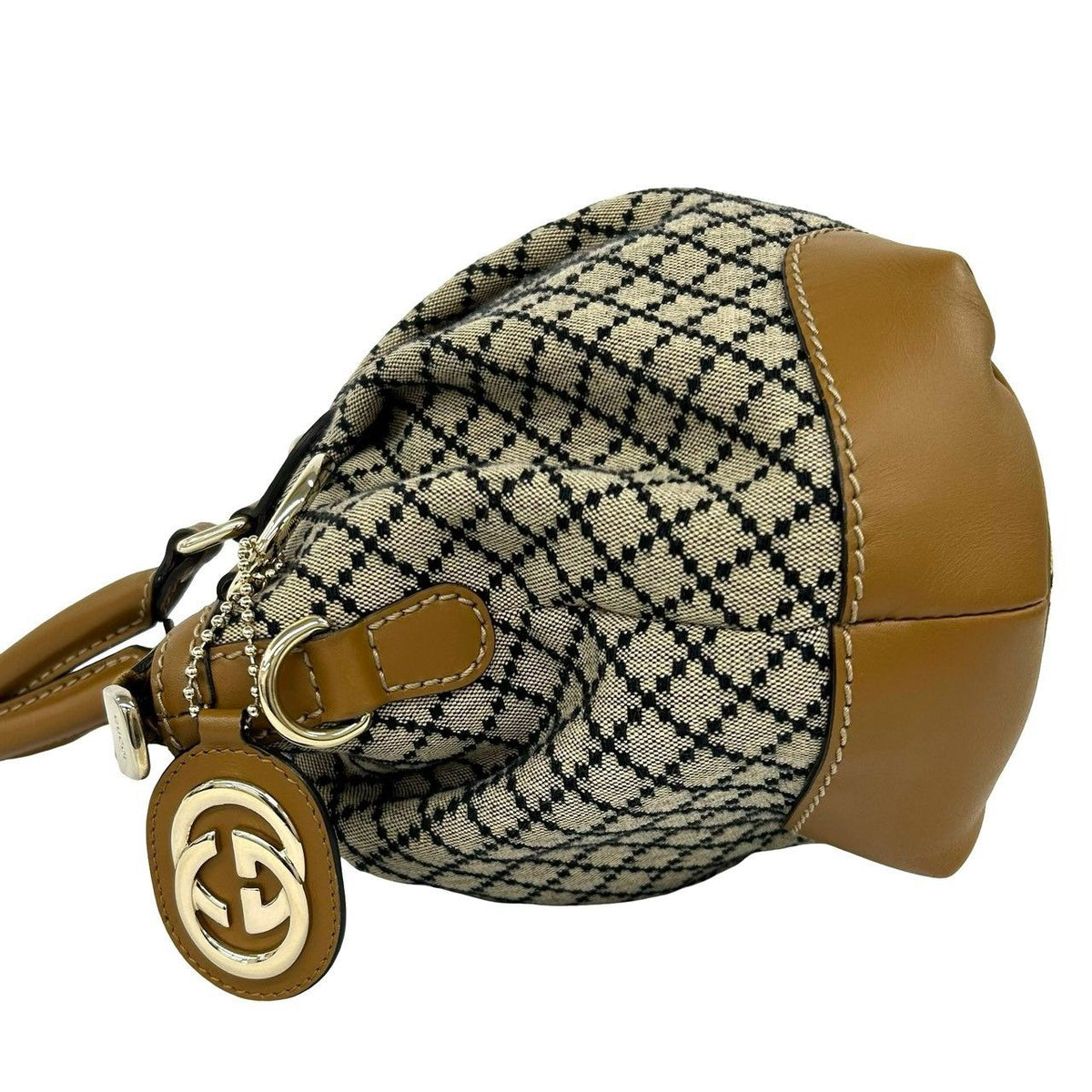Gucci Sukey Diamante Canvas Leather 2-Way Shoulder Bag Beige — view 5