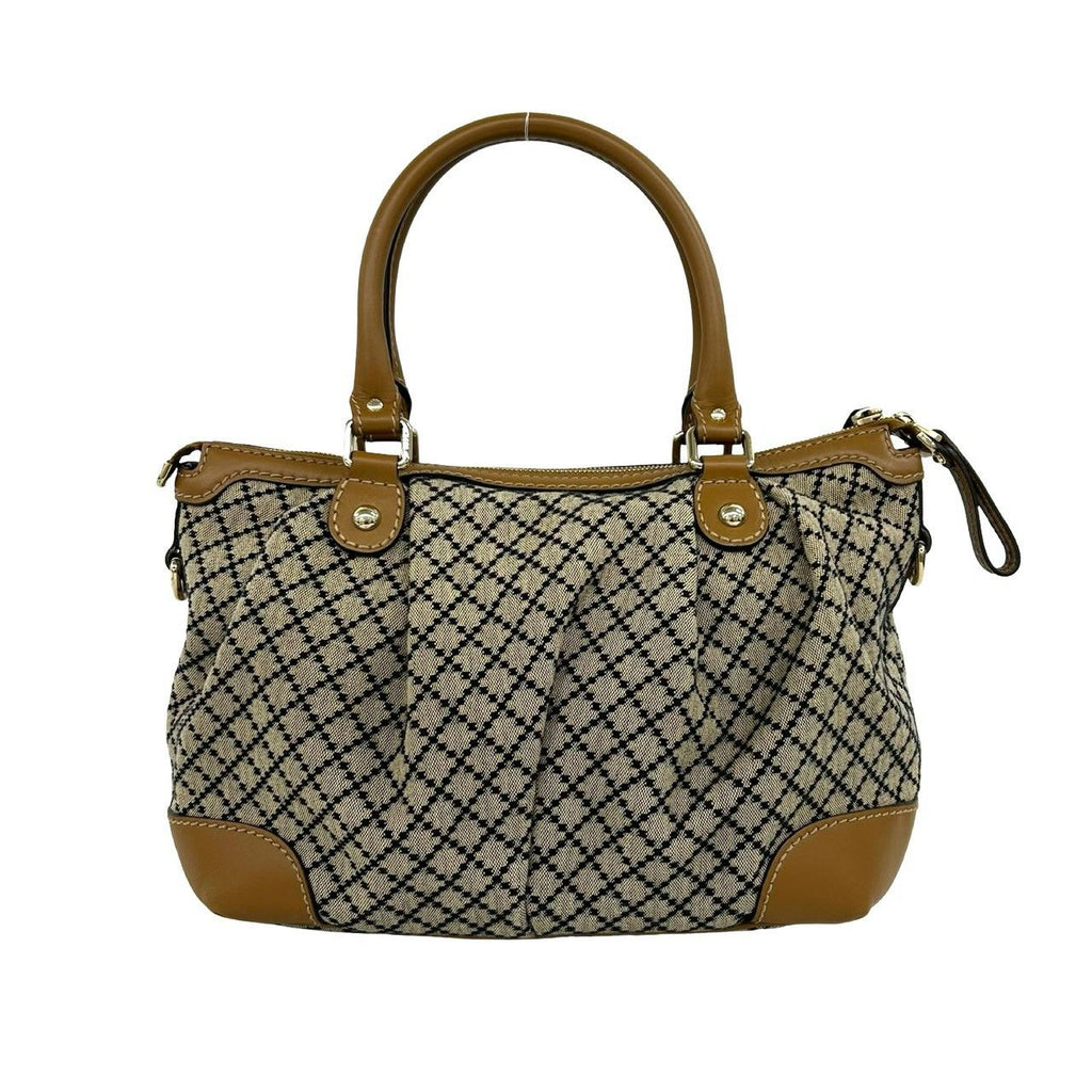 Gucci Sukey Diamante Canvas Leather 2-Way Shoulder Bag Beige — view 3