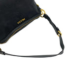 Prada Logo Tessuto Pocono Nylon Saffiano Leather Shoulder Bag Black — view 4