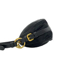 Prada Logo Tessuto Pocono Nylon Saffiano Leather Shoulder Bag Black — view 5