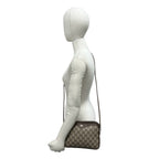 Gucci Vintage GG Pattern Logo Leather Shoulder Bag Crossbody Pochette Brown — view 2